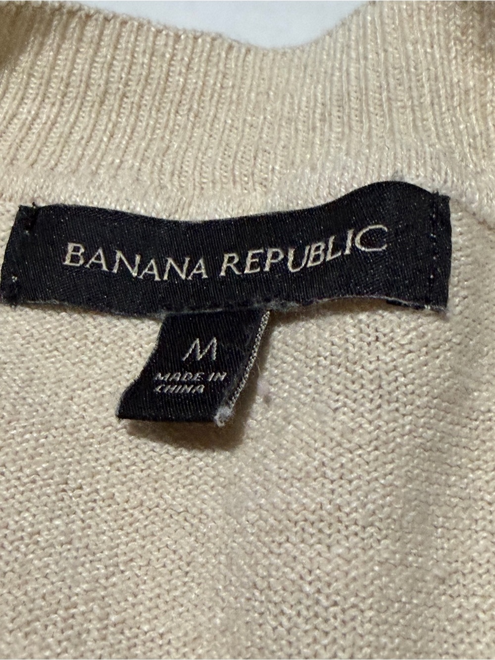 Banana Republic Women Beige Linen Rayon Knit Short Sleeve Crew Neck Sweater M - Picture 3 of 5